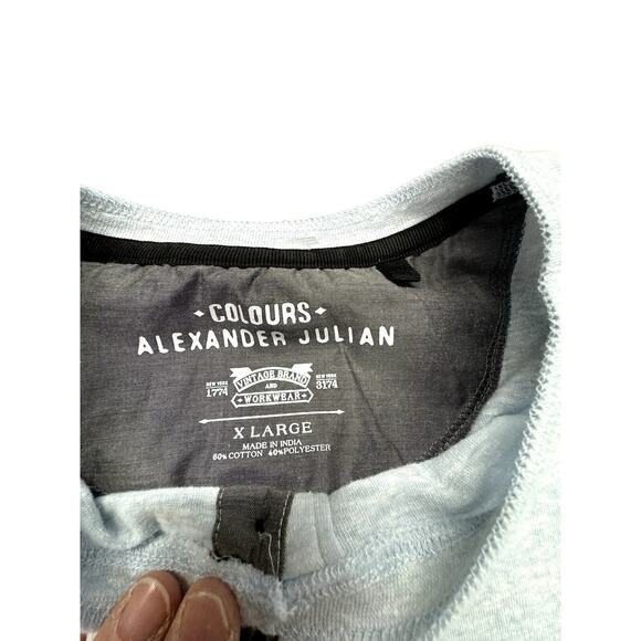 Colors "Alexander Julian" Lt. Blue Mens Long sleeve W/ Buttons Shirt XL,Summer - Picture 4 of 7